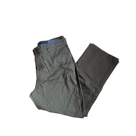 Cremieux Comfort Stretch size 40X30 army green flat front cotton blend pants - Picture 3 of 7